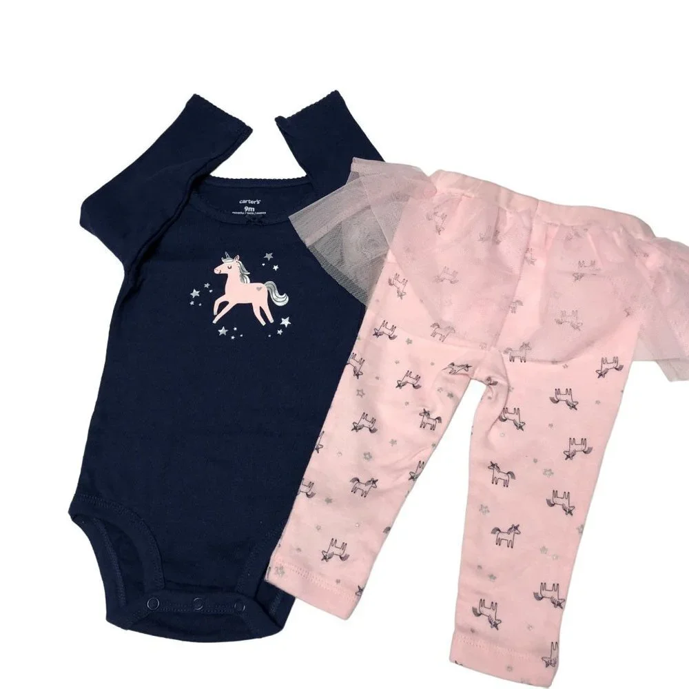 CARTERS 4 PIECES SET UNICORN/LITTLE PRINCESS  OUTFIT‎ SIZE 18 MOS NEW WITH TAG
